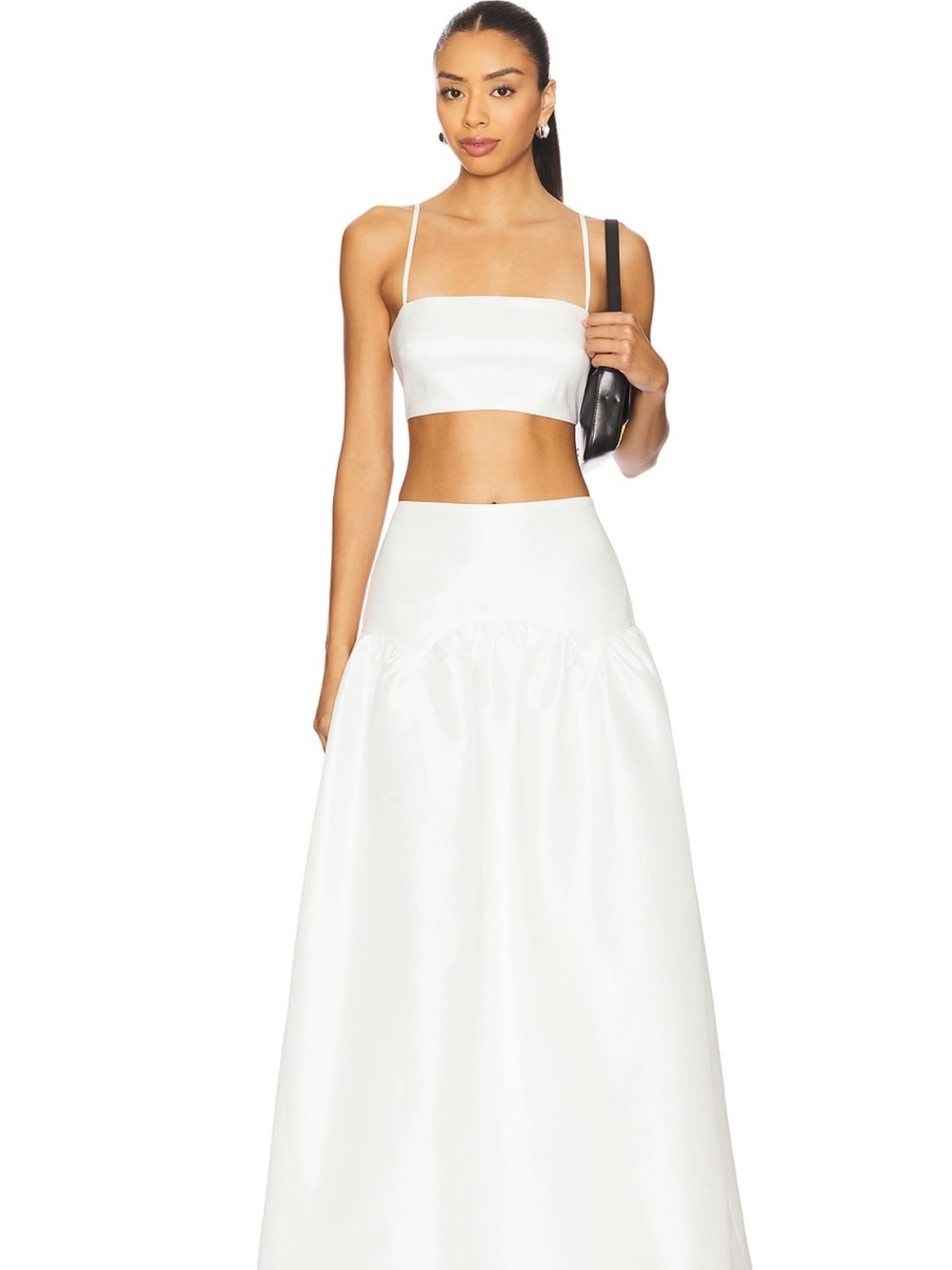 More to Come White High-Waist Maxi Skirt Set